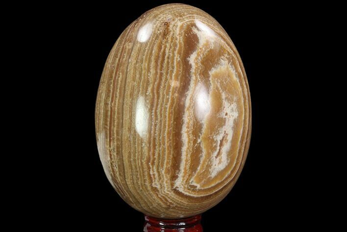 Polished, Banded Aragonite Egg - Morocco #98918